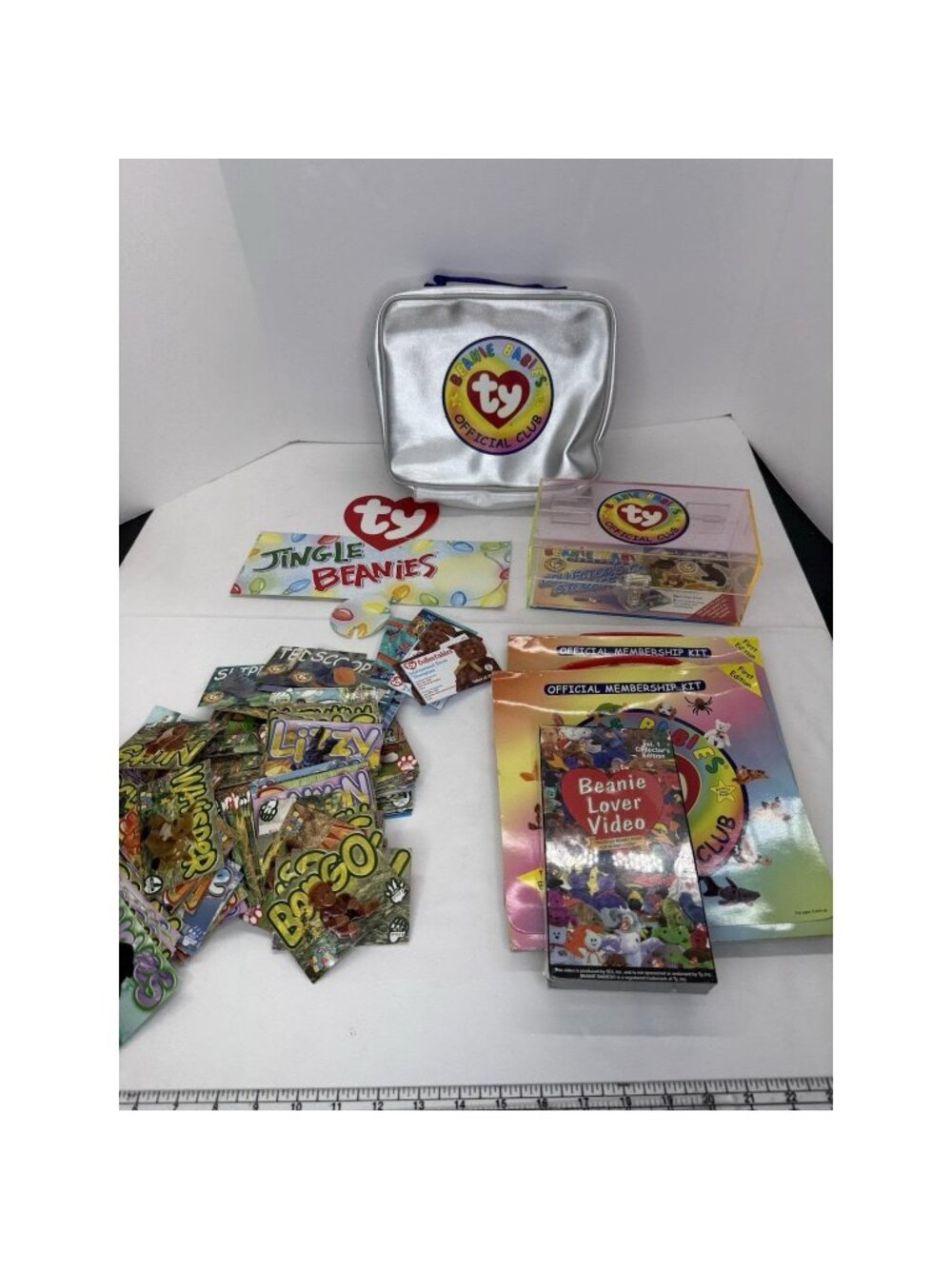 Vintage Ty Beanie Babies Trading Card Lot With Box Plus Extras Video Club Kit